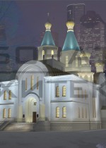 Архитектурное решение по подсветке храма в г. Екатеринбурге